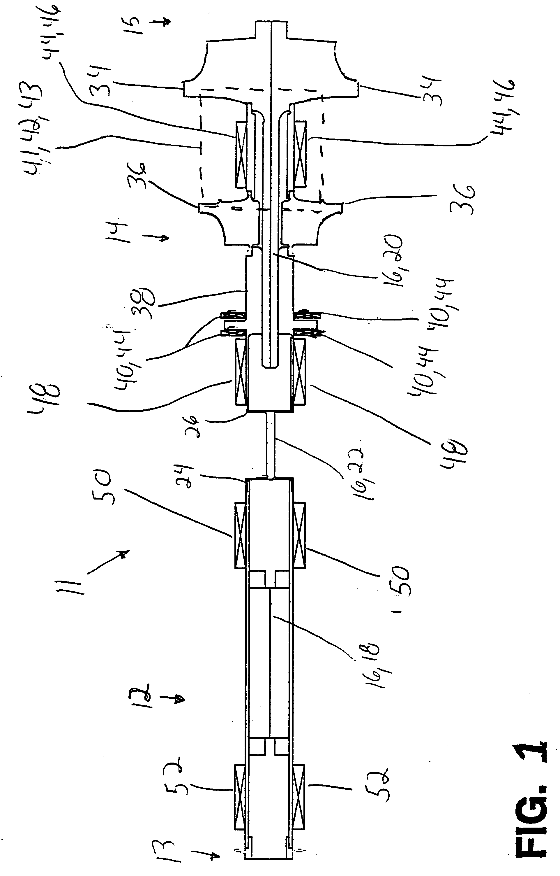 Rotor and bearing system for a turbomachine