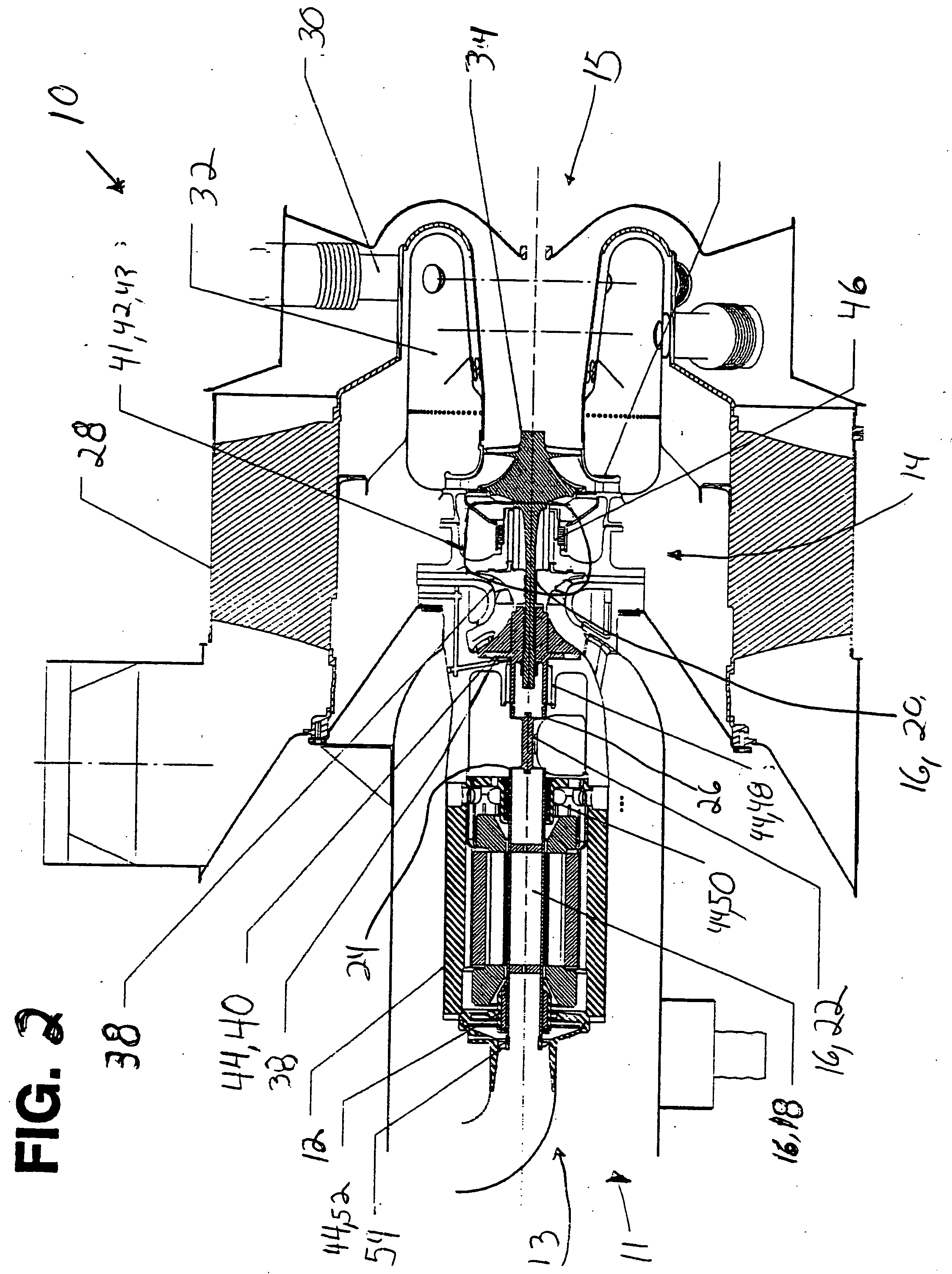 Rotor and bearing system for a turbomachine