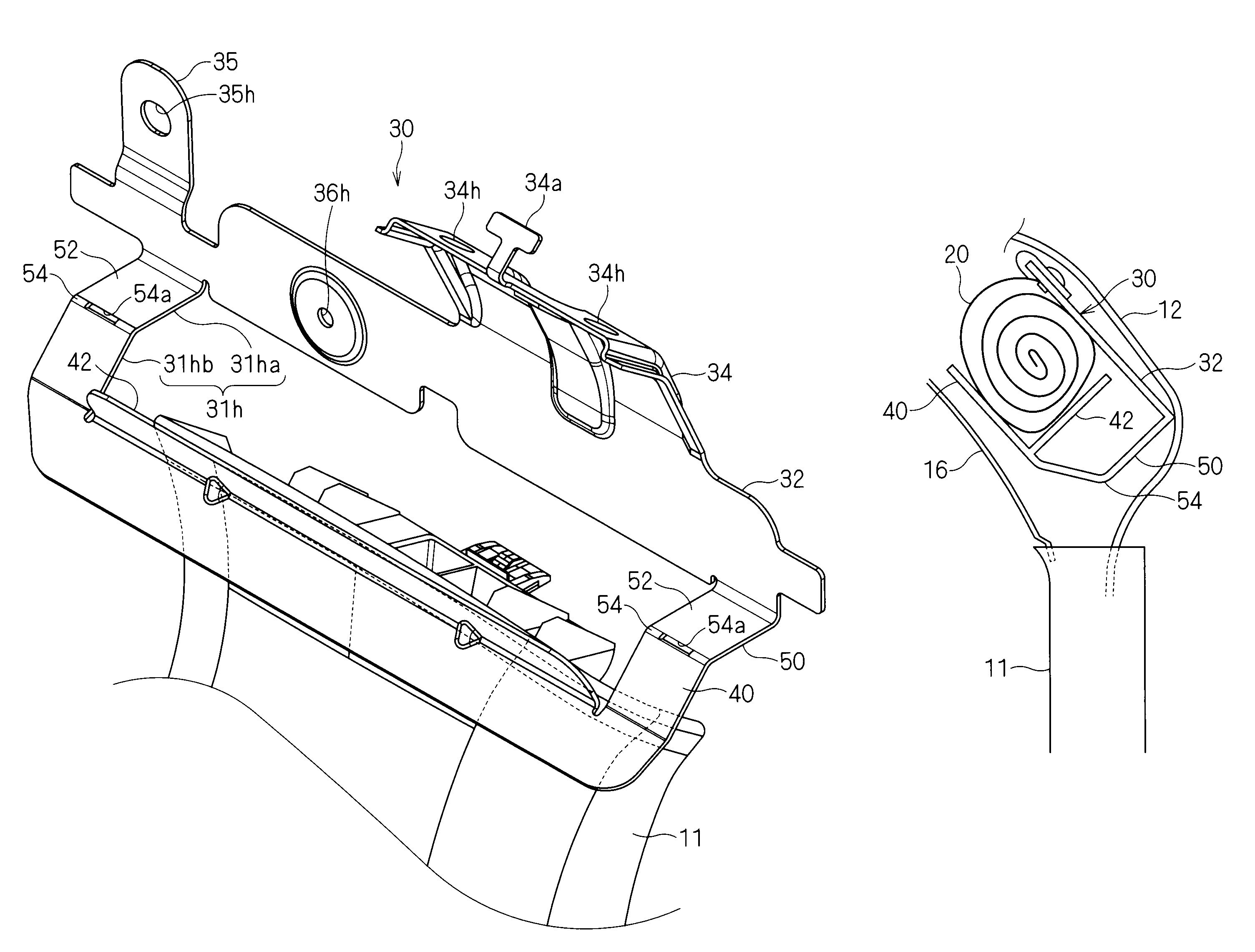 Member for restricting expansion of curtain airbag and structure of portion where curtain airbag is mounted