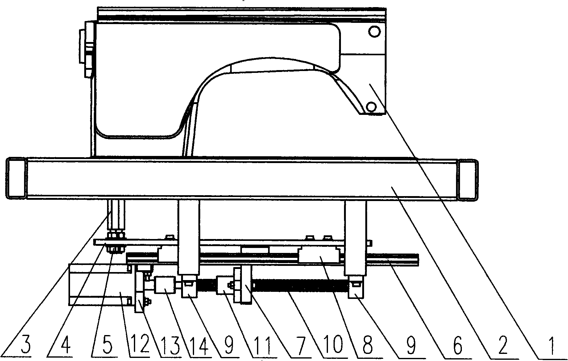 Body moveable structure of sewing machine