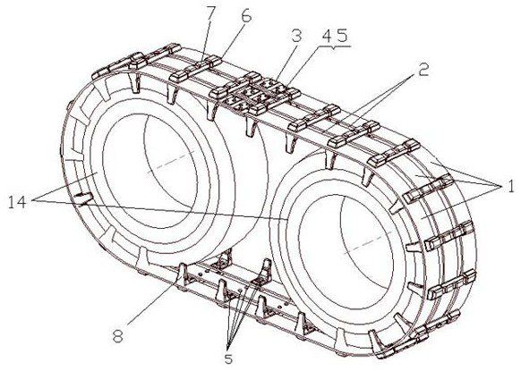 Modular combined rubber track