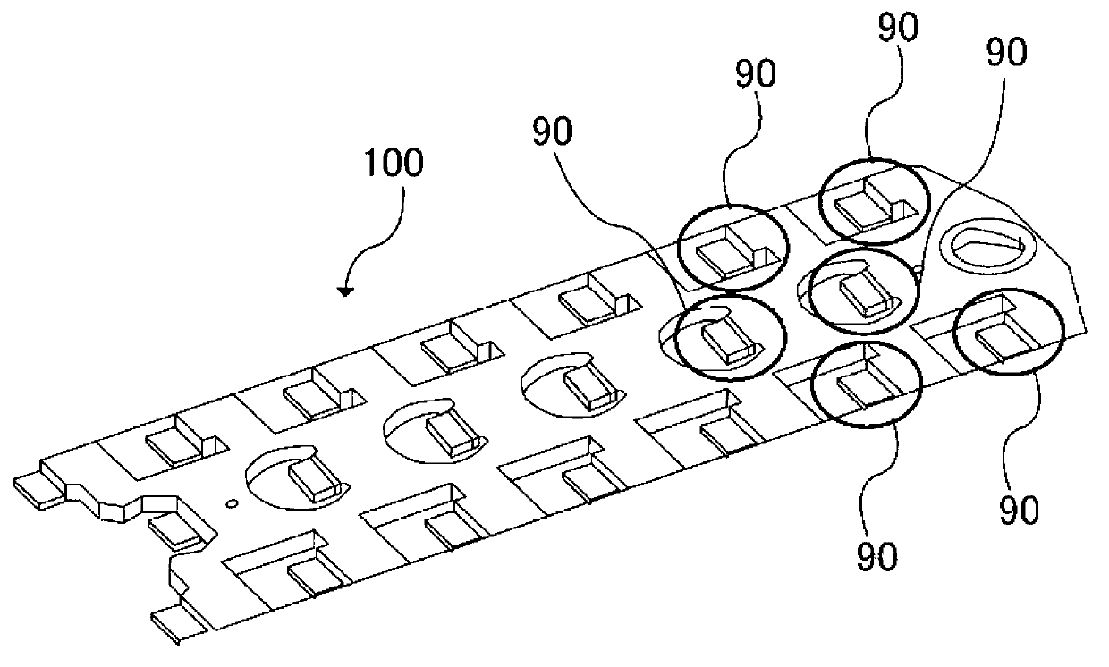 Fuse board and battery block equipped with same