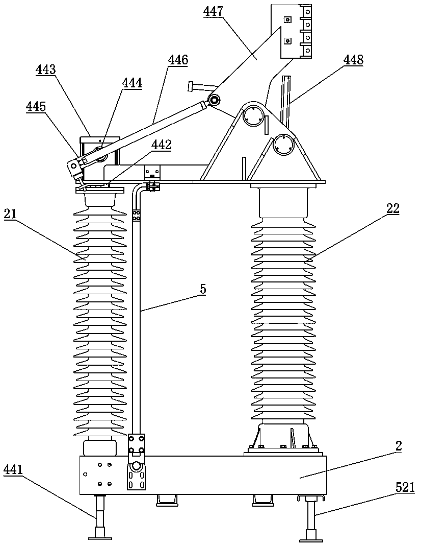 The main circuit is connected in series with the arc extinguishing chamber to open and close the ultra-high voltage grounding switch for induced current