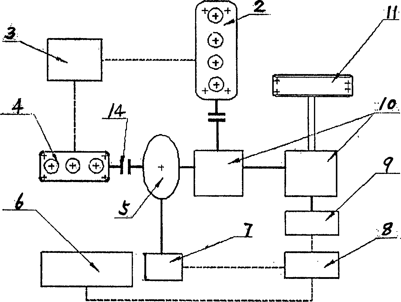 Series-parallel connection mixed power vehicle with twin-engine