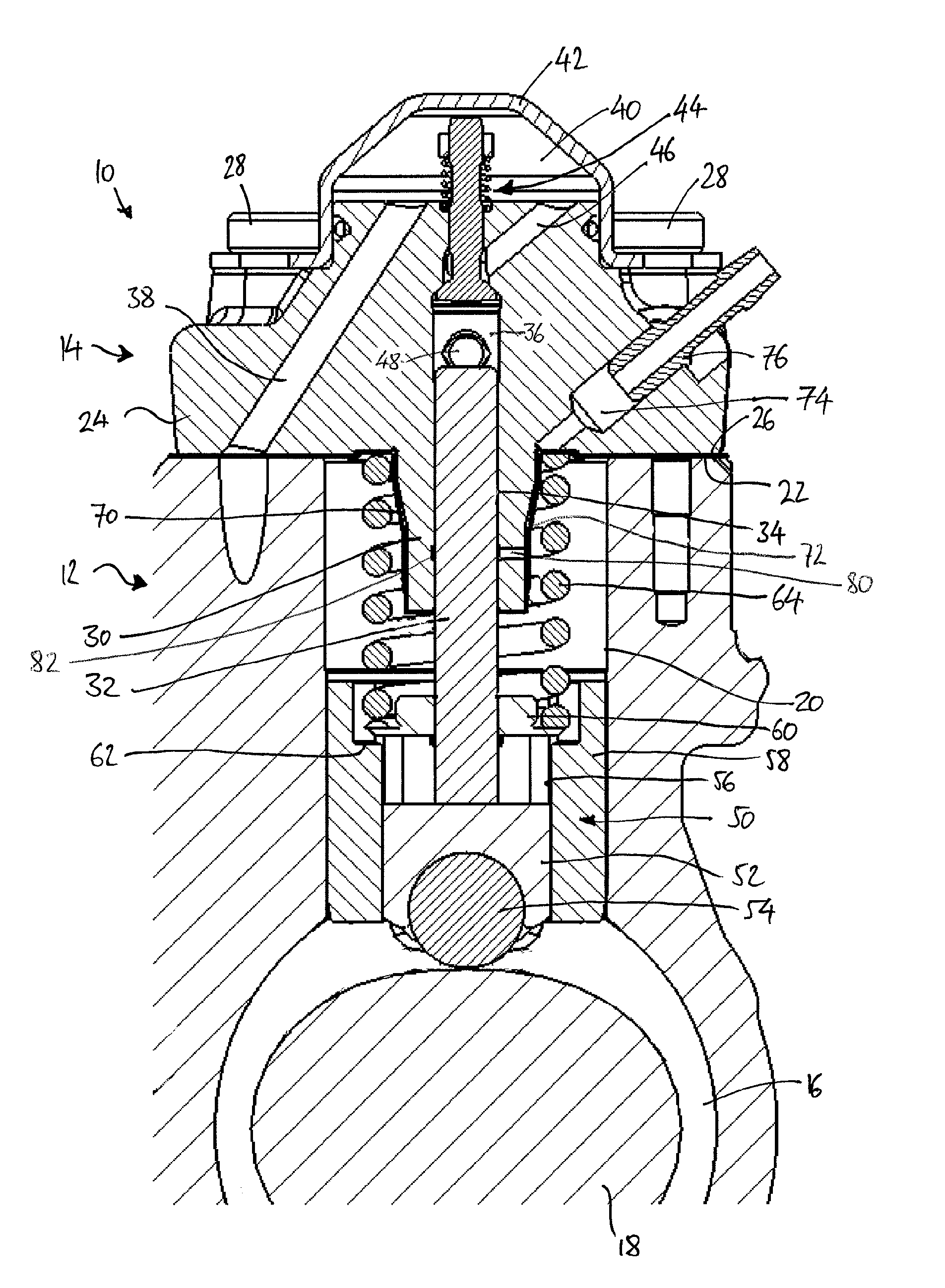 Pump head for a fuel pump