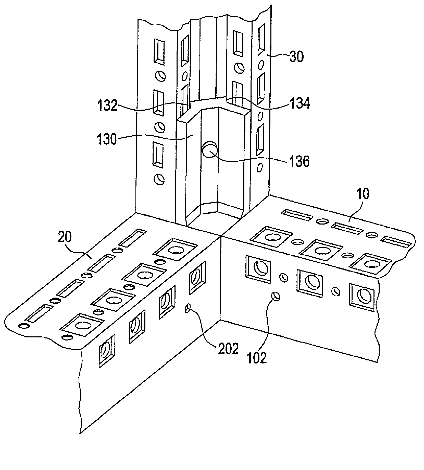 Rack particularly for equipment cabinet