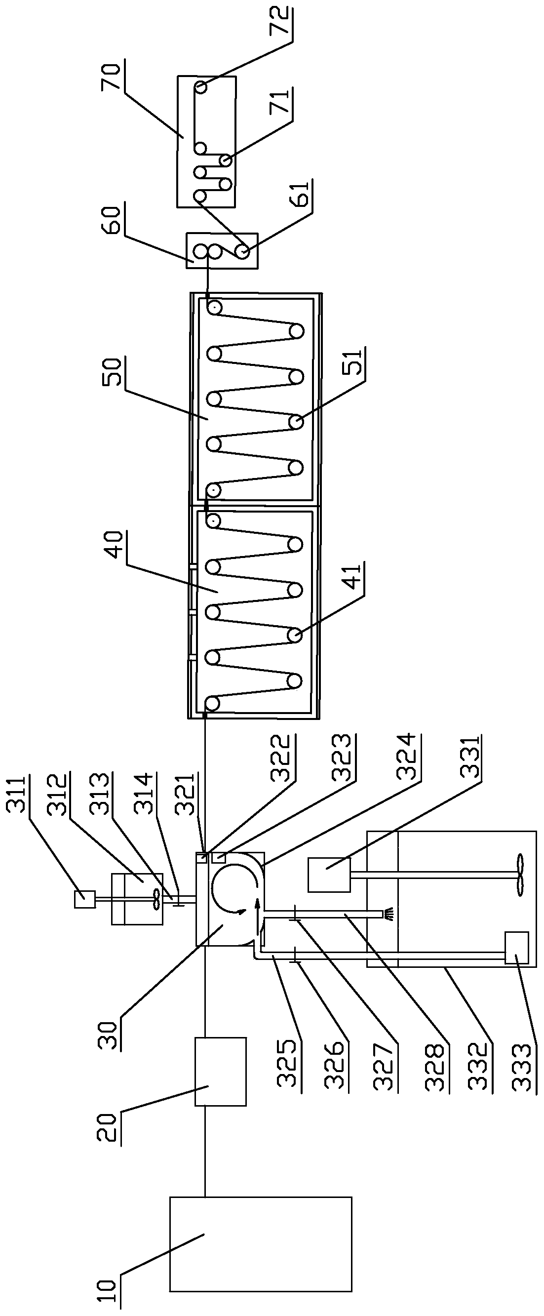 Device for preparing carbon fiber thermoplastic dipping strips by water base powder dipping and method thereof