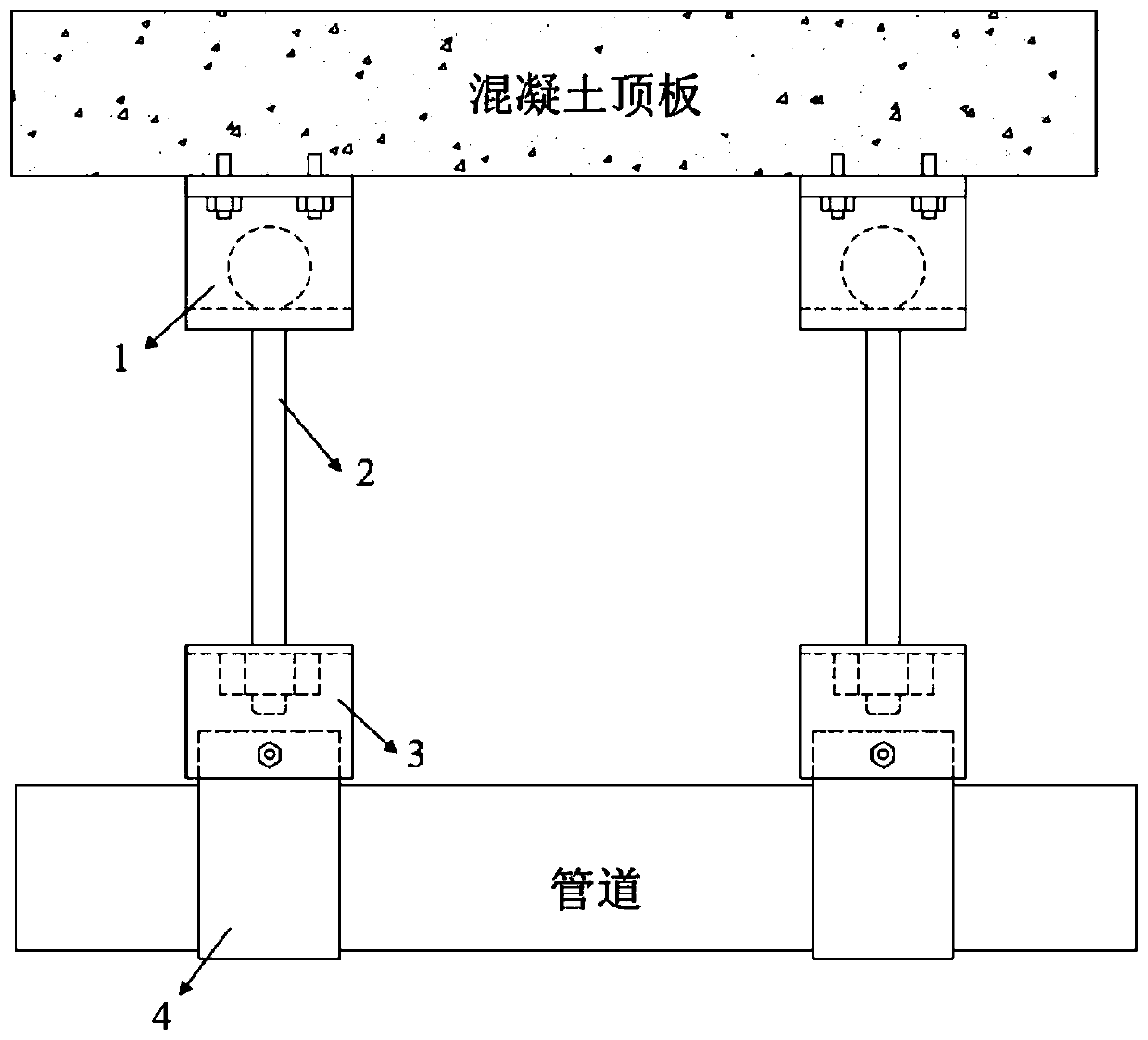 Anti-seismic sliding type pipeline support