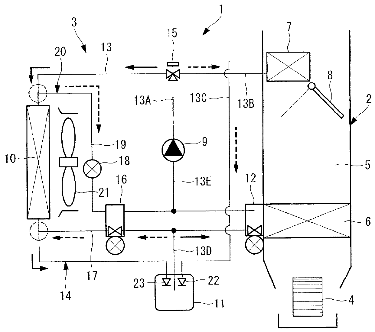 Heat-pump-type vehicular air-conditioning system