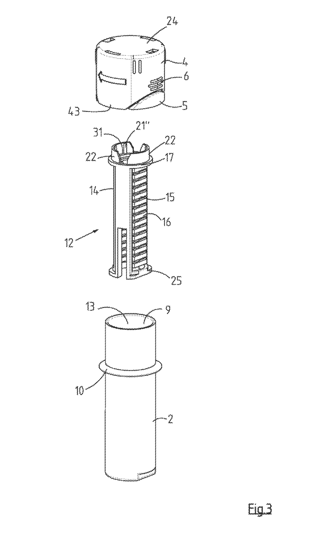 Container comprising a dispenser for goods to be packaged