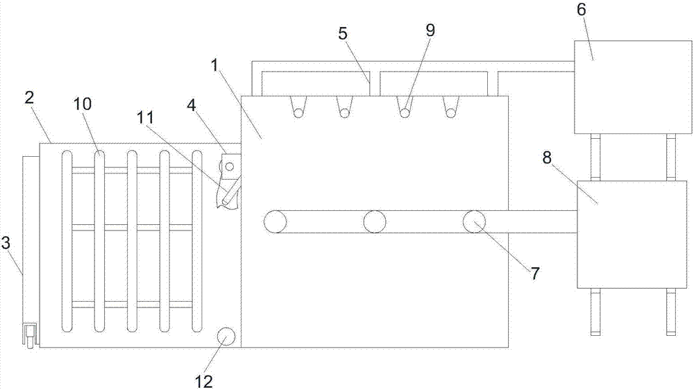 Storage chamber used after spraying of agricultural semi-trailer