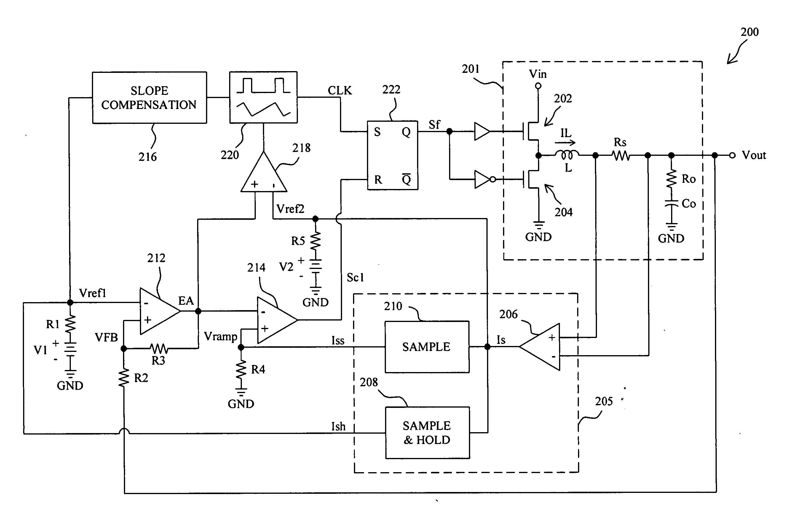 Fixed-frequency current mode converter and control method thereof