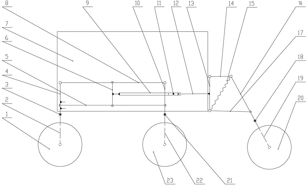 Combined foldable and extendable suspension type six-wheel vehicle-mounted mechanism