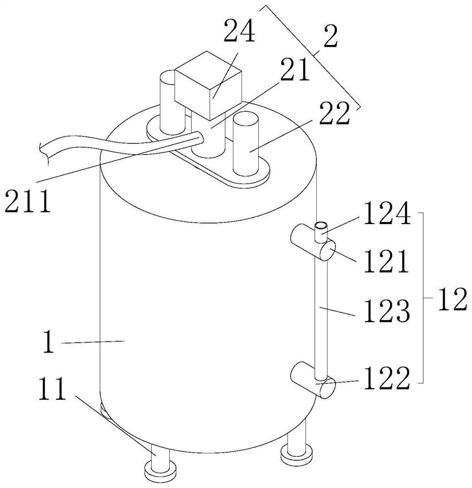 Mixing device for wool loose fiber low-temperature dyeing finishing agent