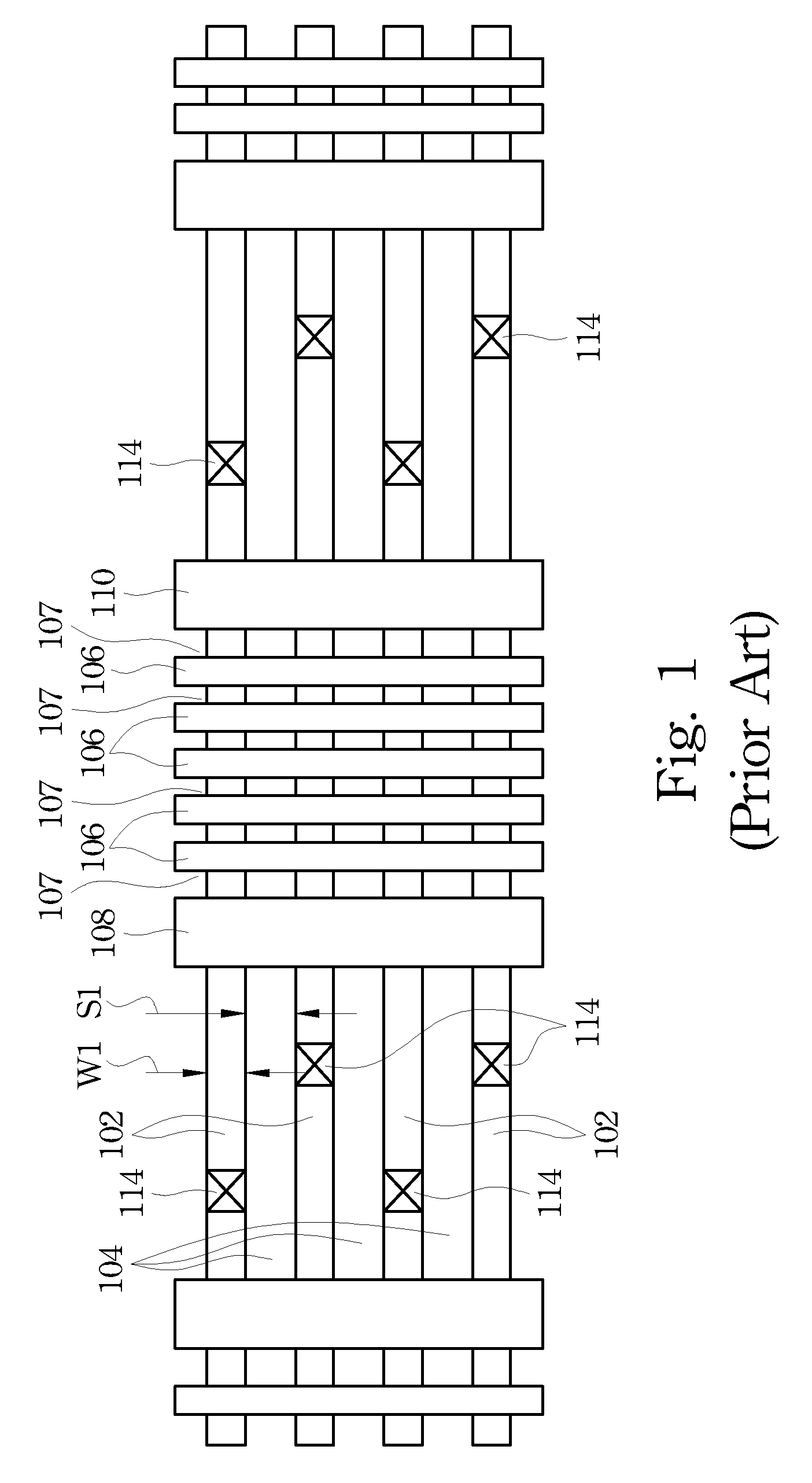 Pitch by Splitting Bottom Metallization Layer