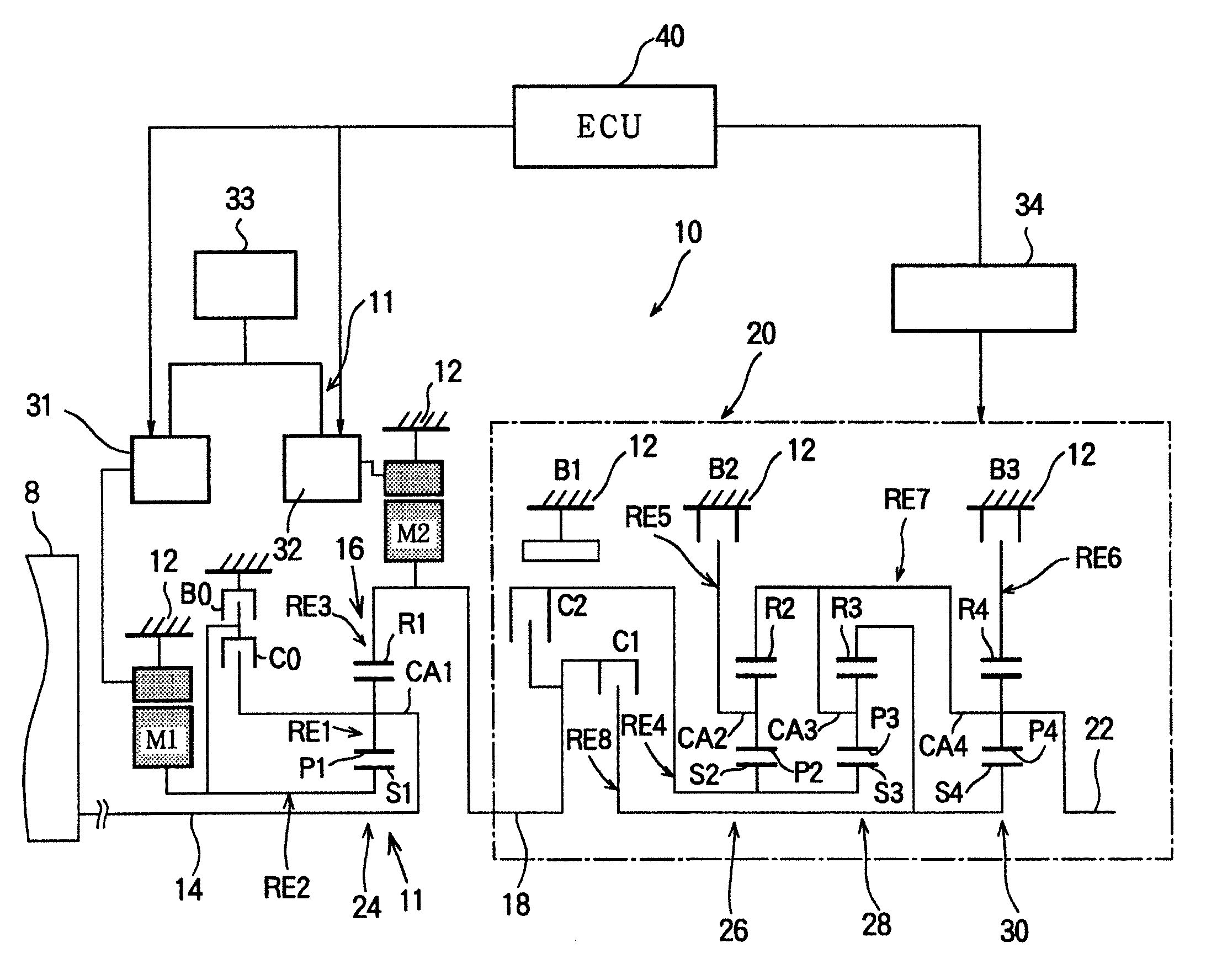 Control system for power transmission unit of vehicle