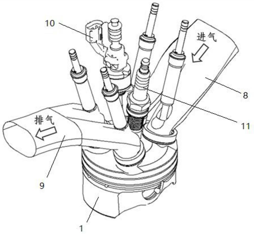 Spark compression ignition type piston, combustion system, powertrain system and control method