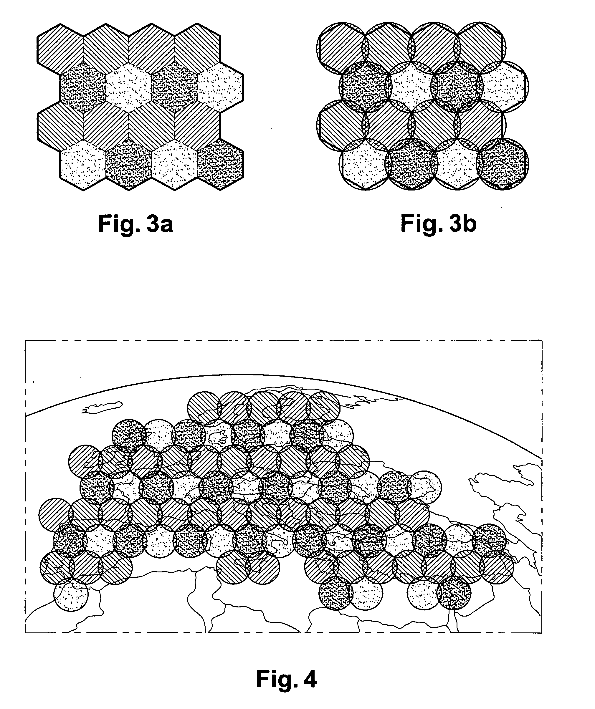 Method for establishing radiofrequency links via a multispot satellite