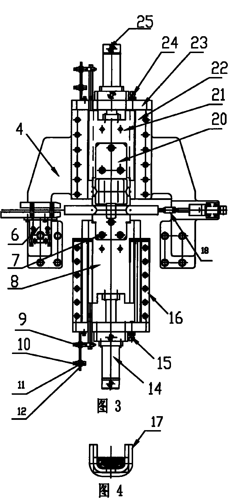 Two-station mandrel mechanism for serially connected knitting of metal ring chain