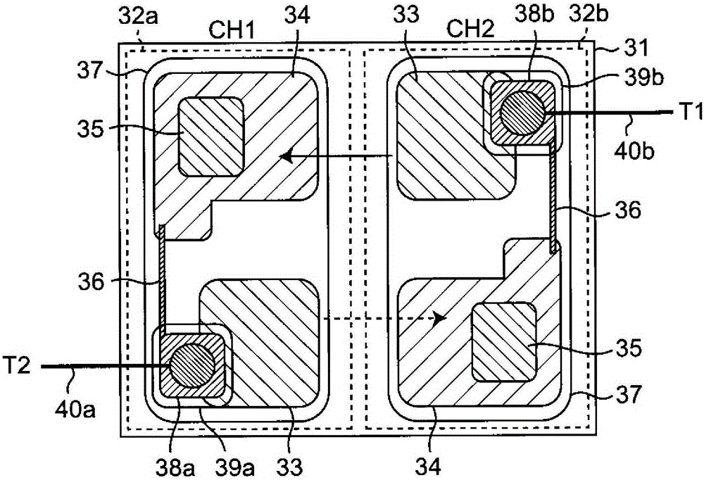 Optical coupling bidirectional thyristor element