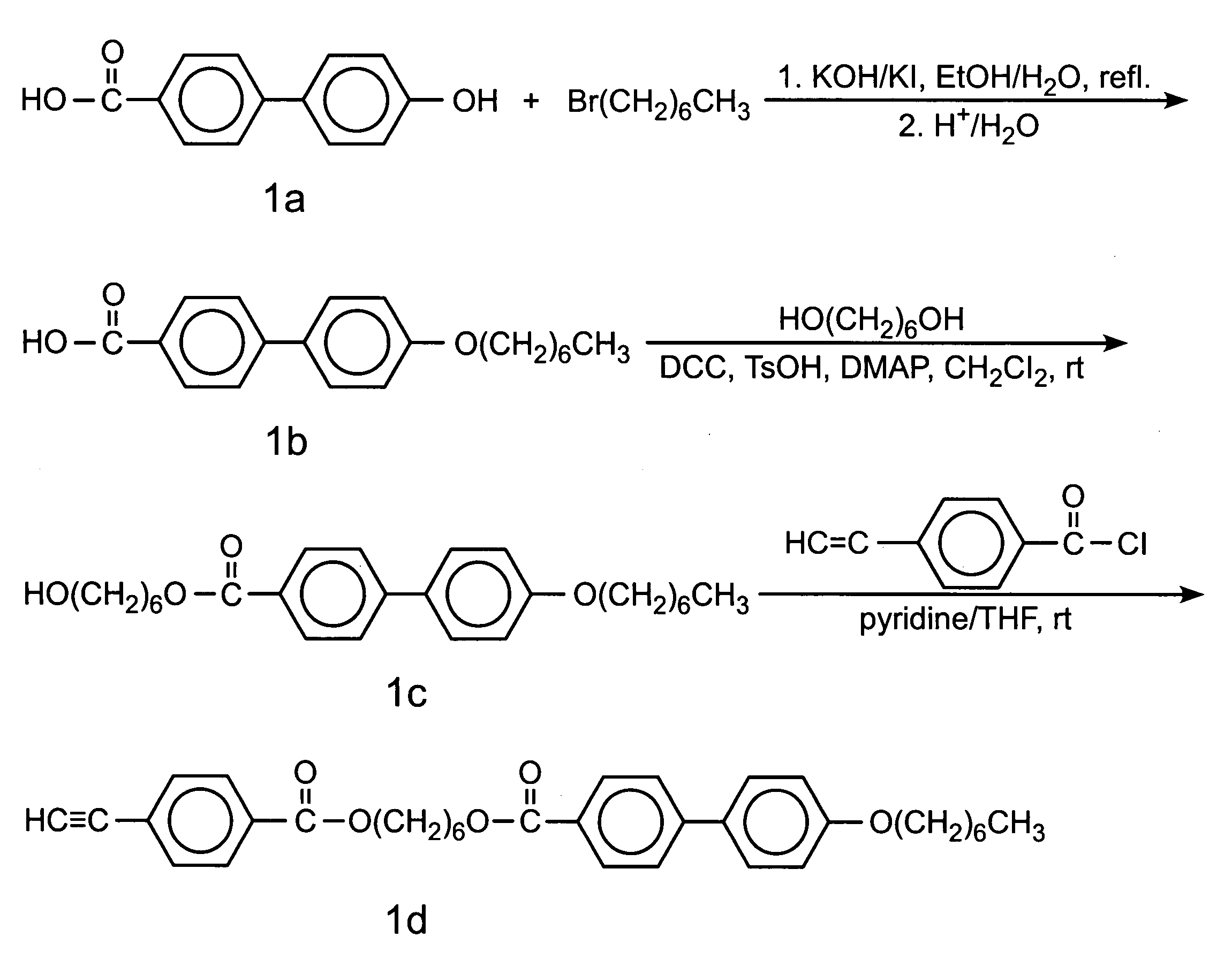 Acetylene polymers and their use as liquid crystals