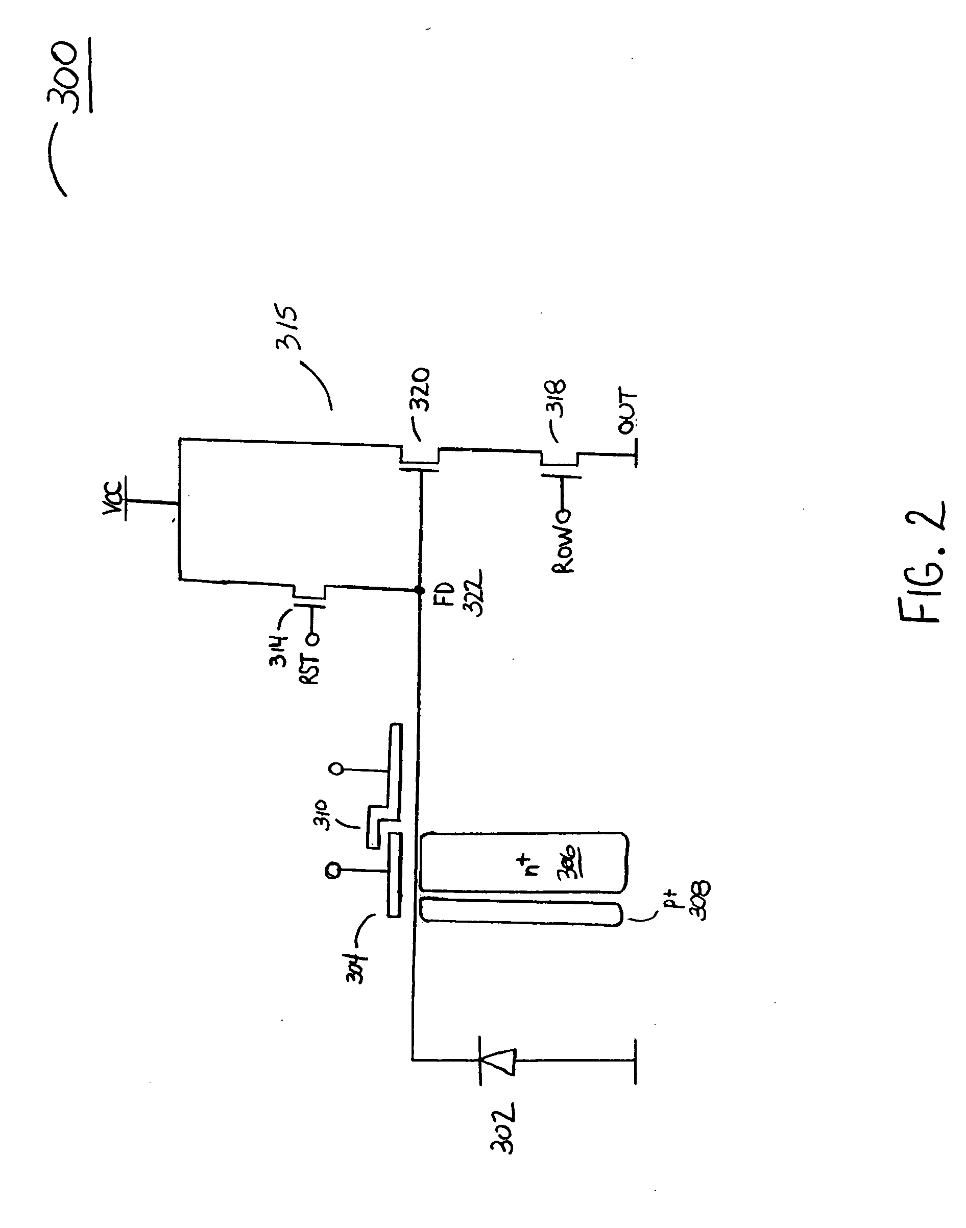 Image sensor with a gated storage node linked to transfer gate