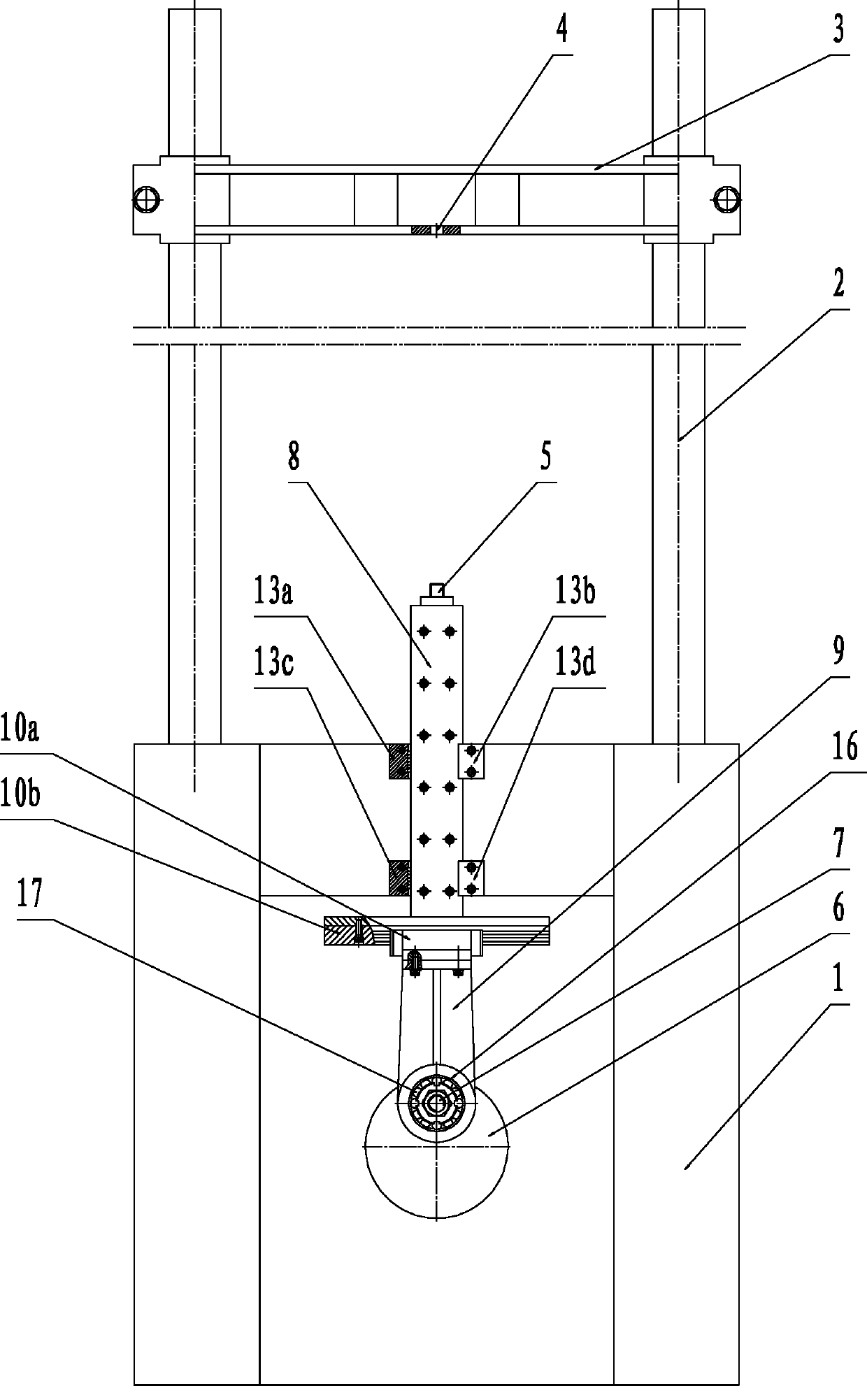 Vehicle shock absorber test-bed by adopting sine transmission device