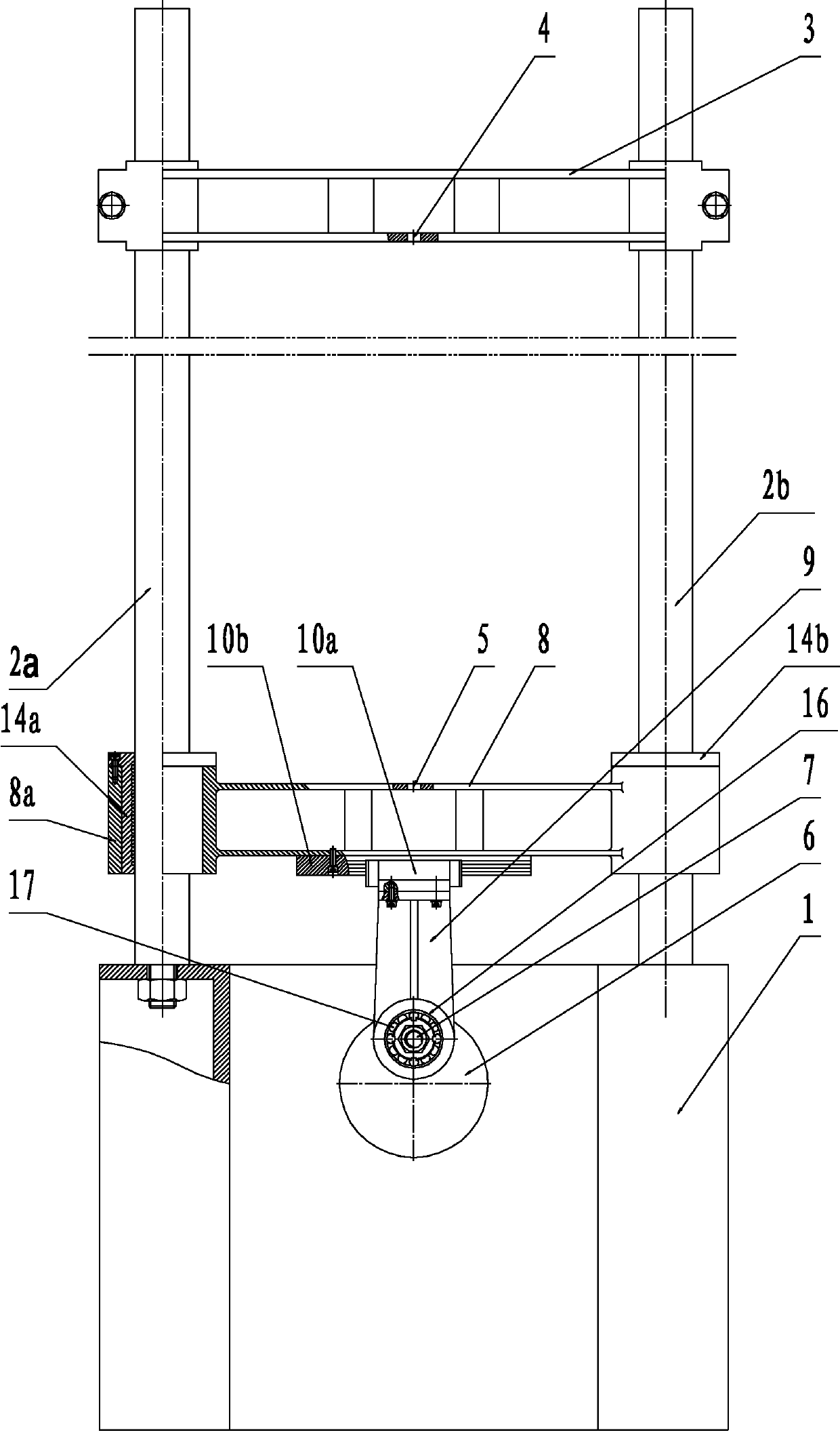 Vehicle shock absorber test-bed by adopting sine transmission device