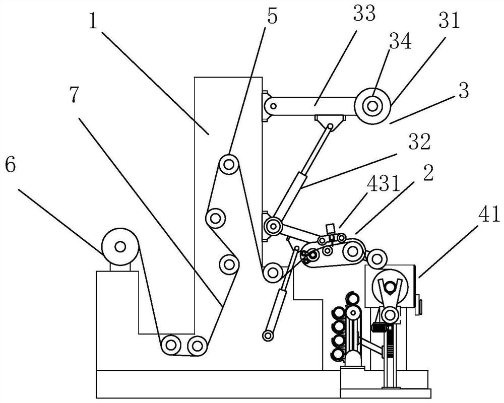 Automatic rewinding system for PVC decorative film