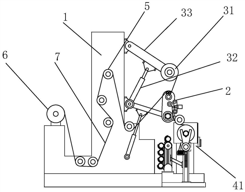 Automatic rewinding system for PVC decorative film