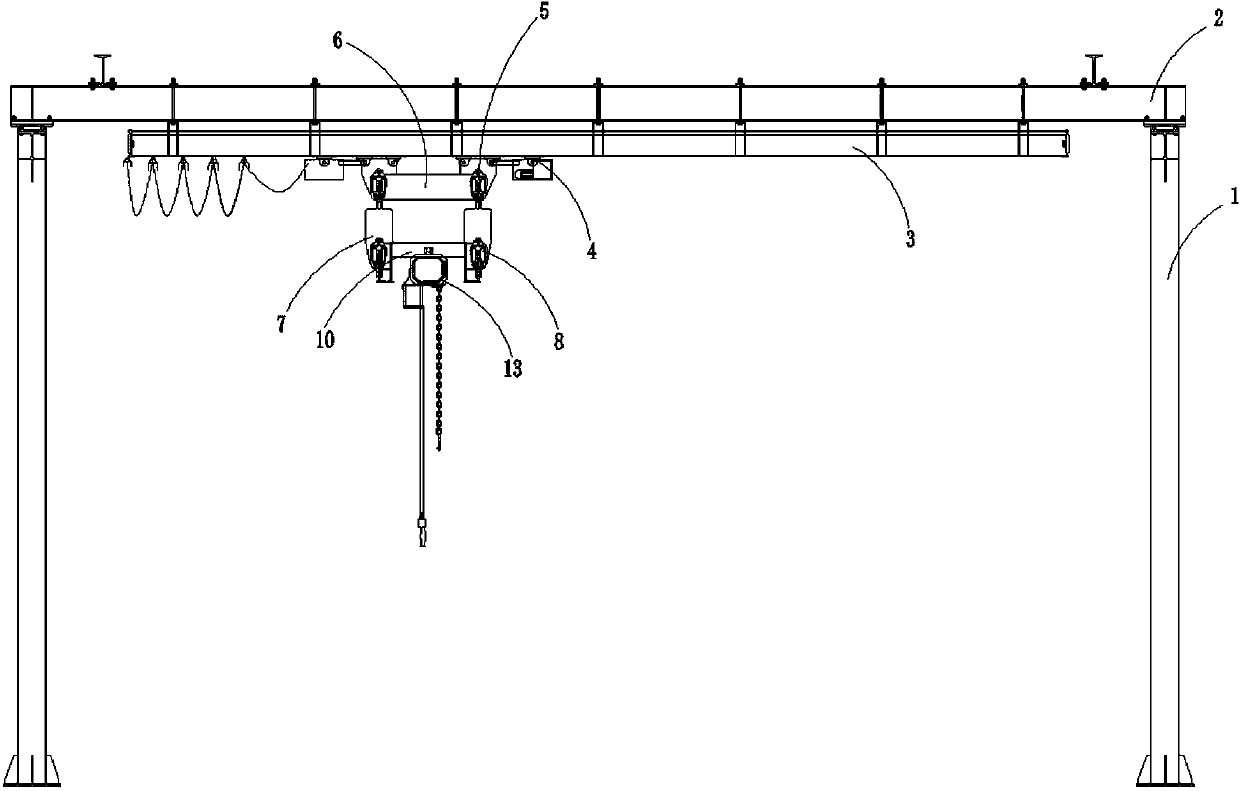 Telescopic structure of crane