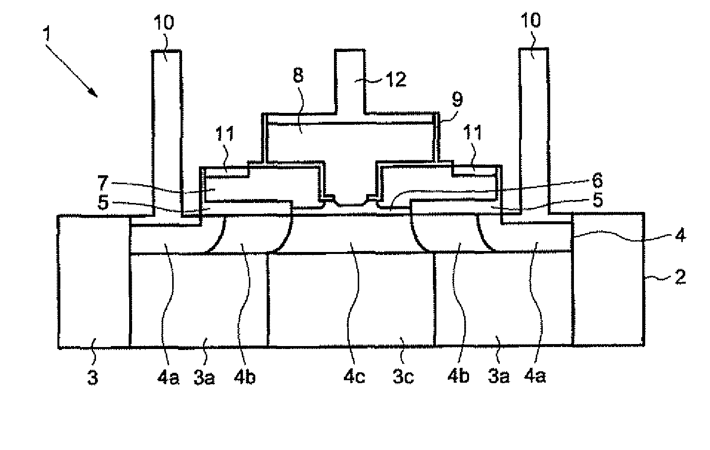 Integrated circuit comprising a gradually doped bipolar transistor and corresponding fabrication process