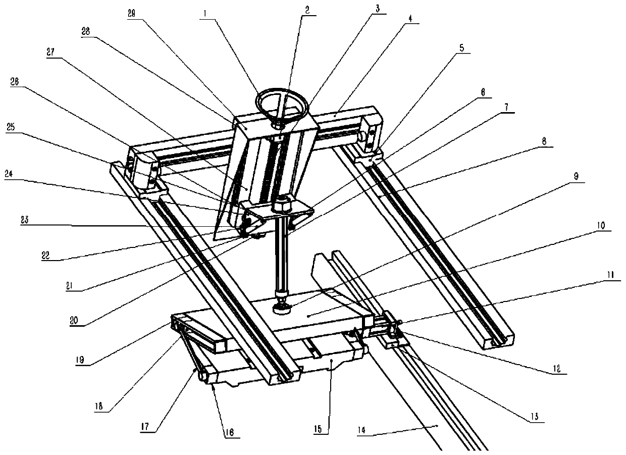 Loading device and method for reliability test of rolling linear guide rail and ball screw system