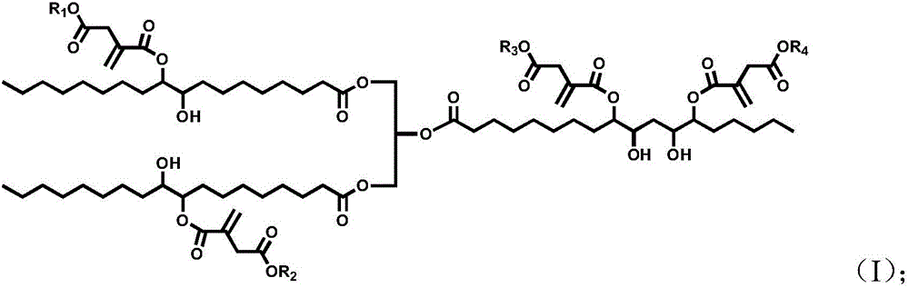 Epoxidized soybean oil itaconate as well as preparation method and application thereof