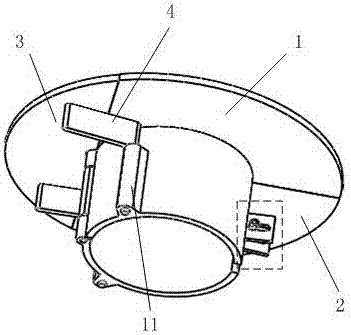 Suspended mold which is applied to slab and is reserved with holes