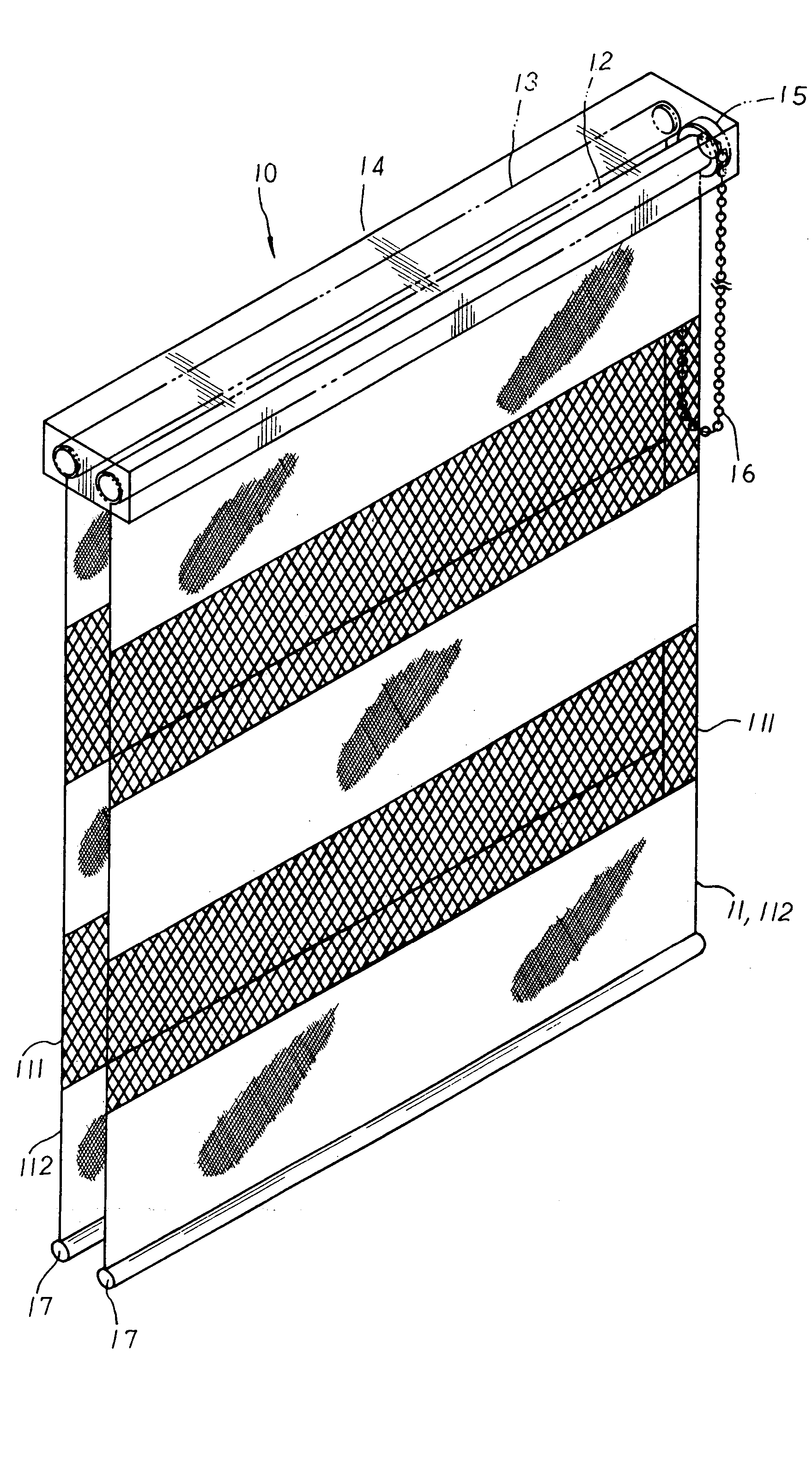 Variable roller blind structure