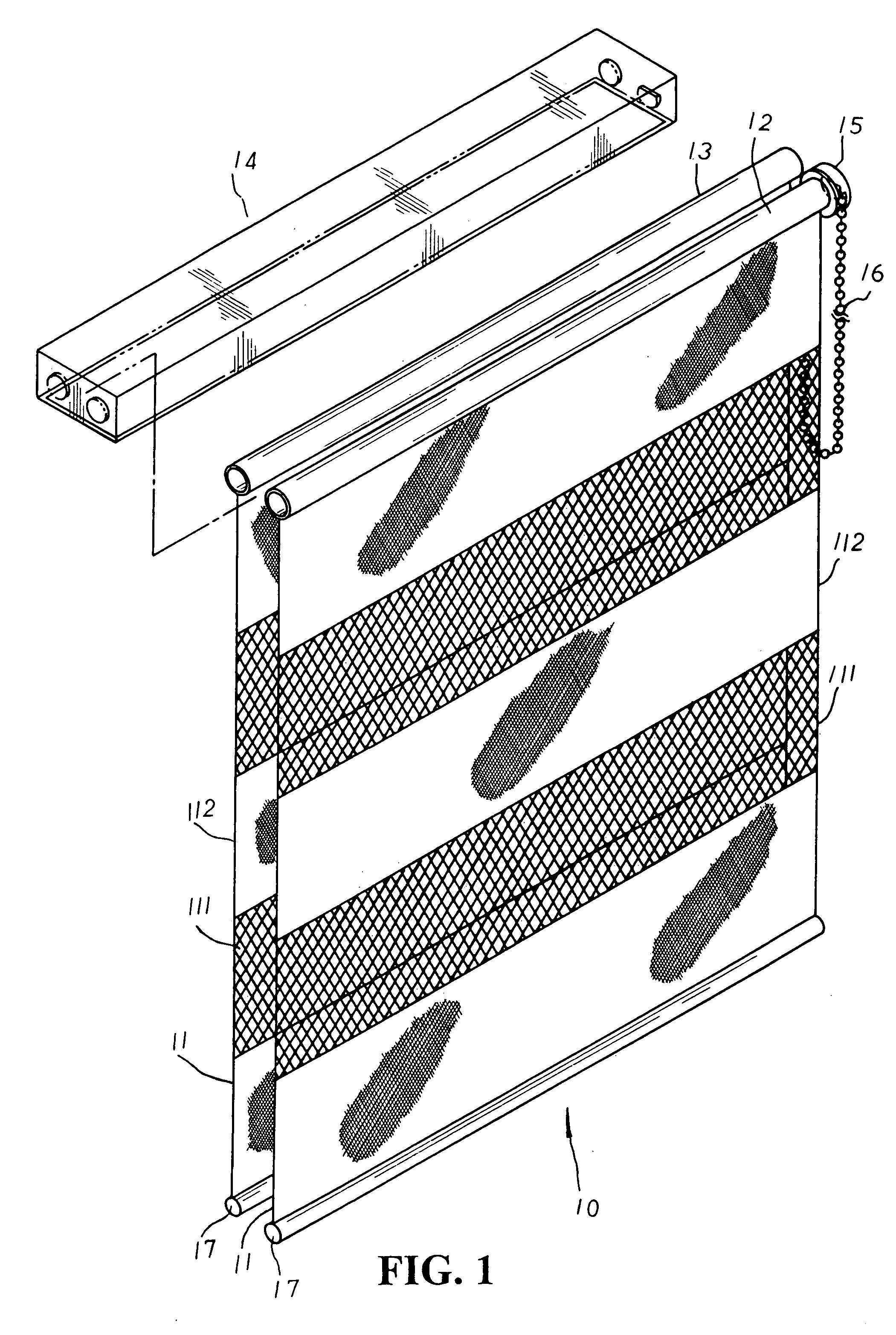 Variable roller blind structure