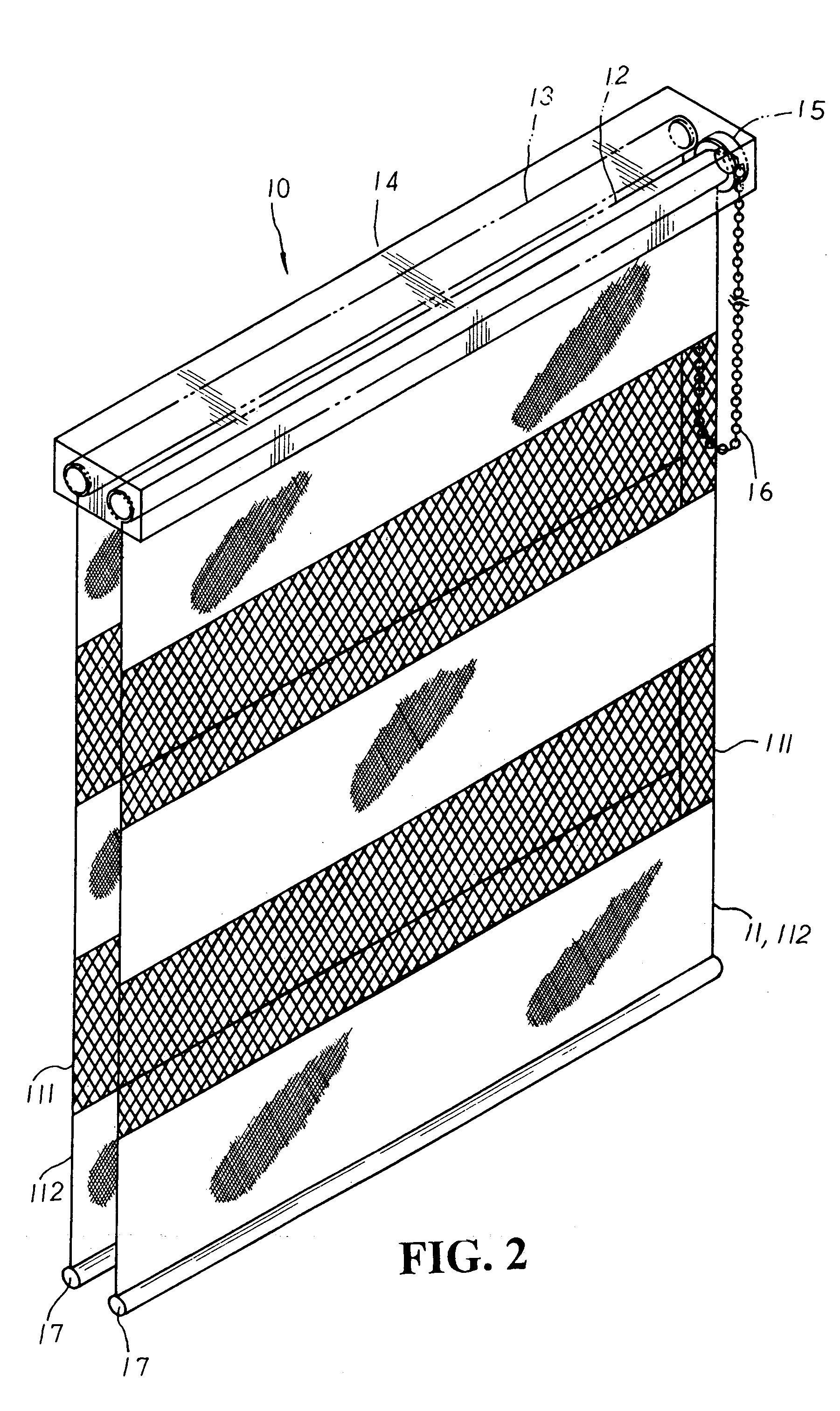 Variable roller blind structure