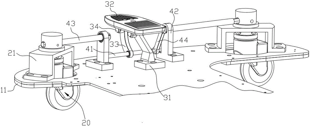 Castor locking and loosening device for loaded mobile vehicle