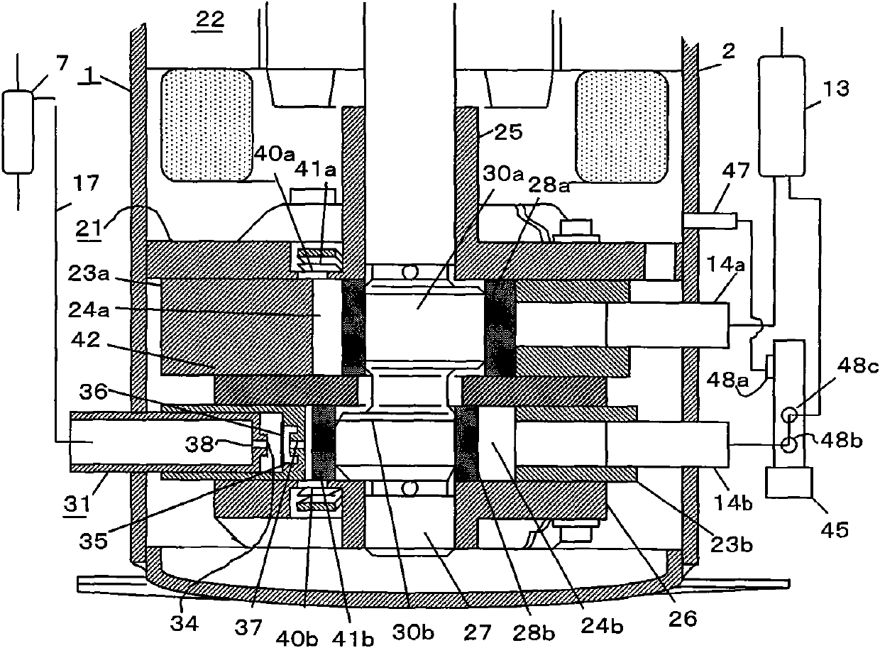 Capacity-control type double-cylinder rotary compressor and control method thereof