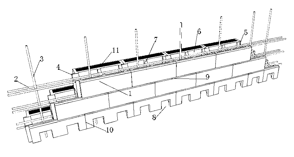 Self-heat-preservation mortar-free block masonry shear wall system and construction method thereof