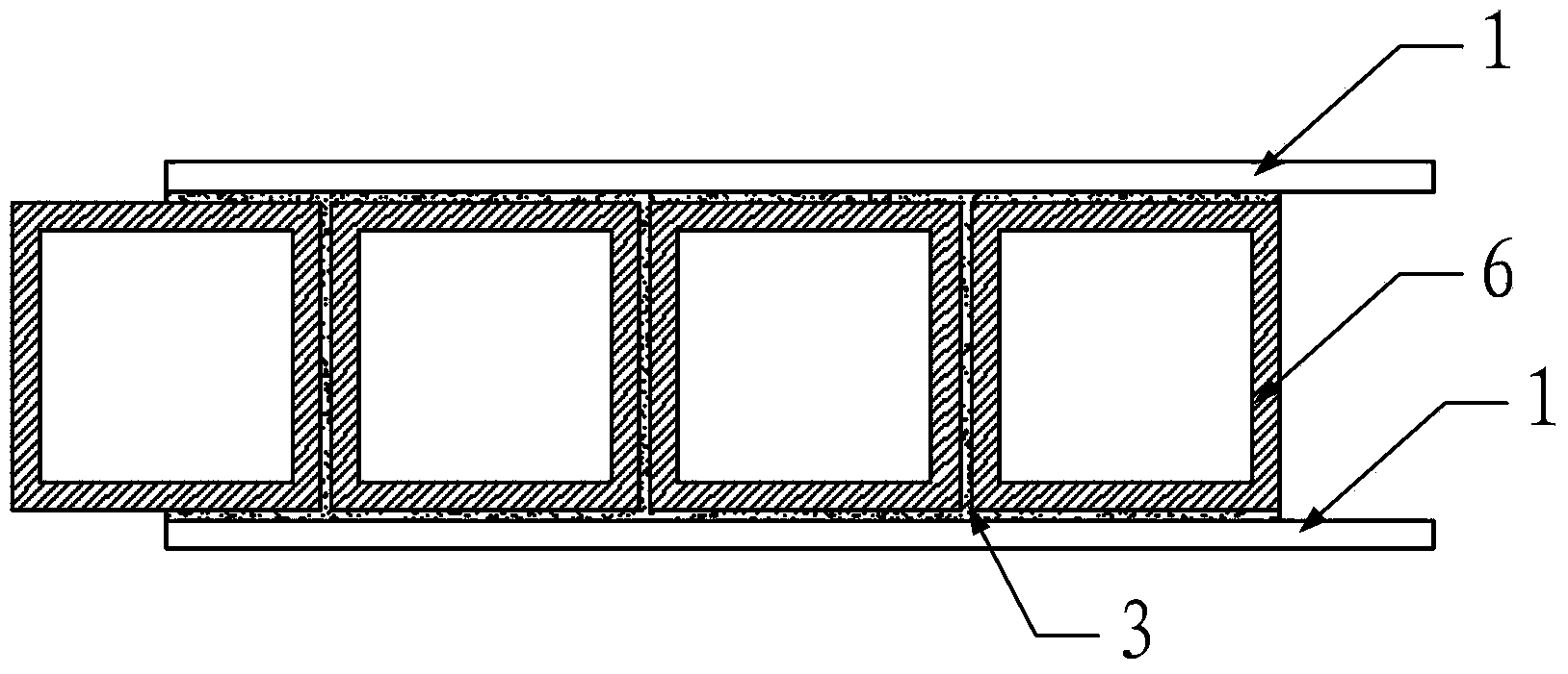 Interlayer structure adopting composite material as core and steel plate as cover skin