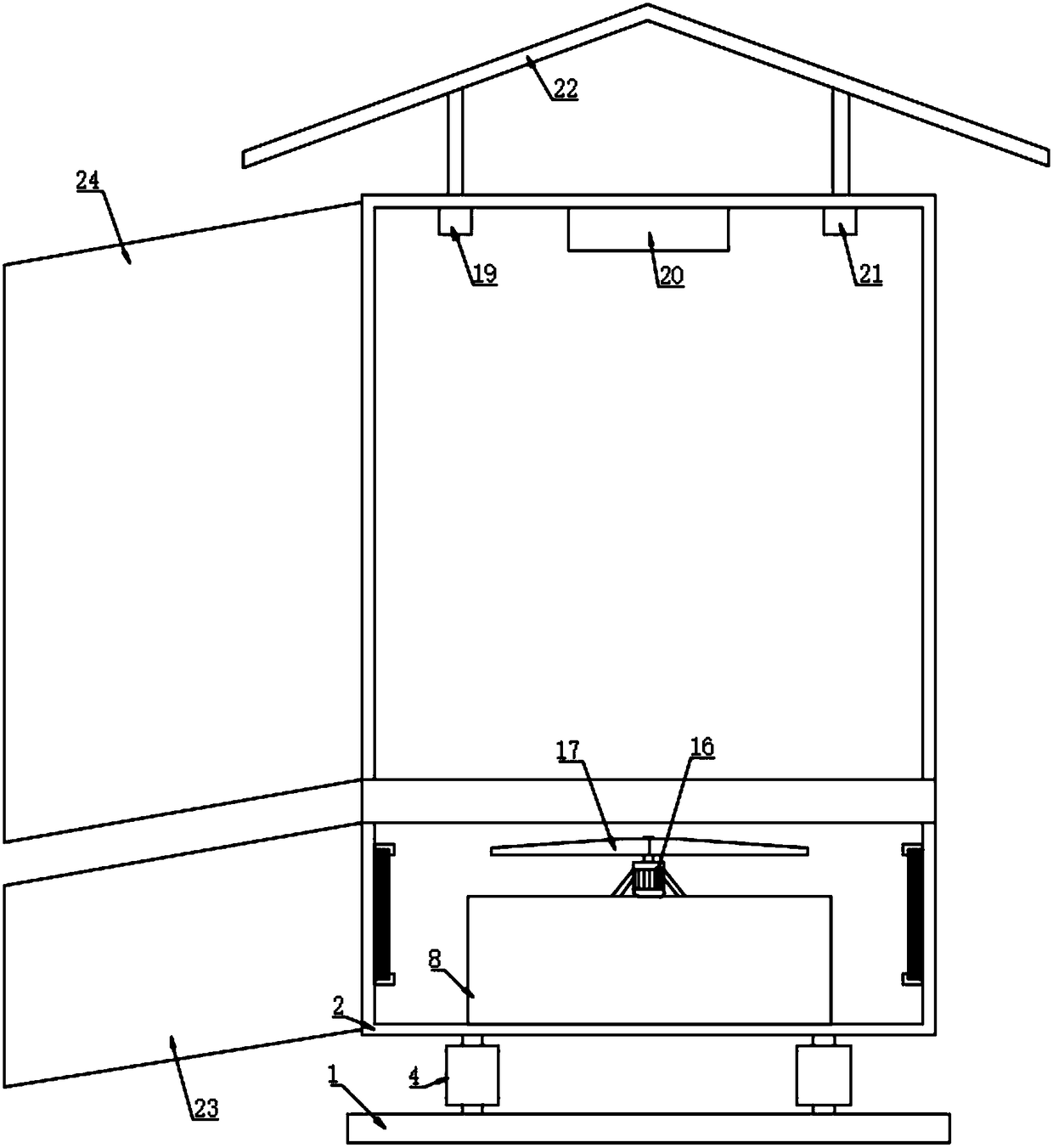 Damping outdoor power distribution cabinet with fireproof function