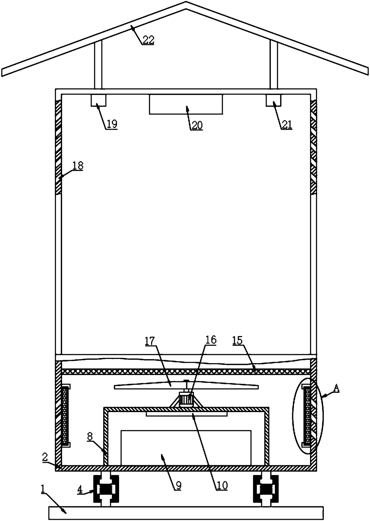 Damping outdoor power distribution cabinet with fireproof function