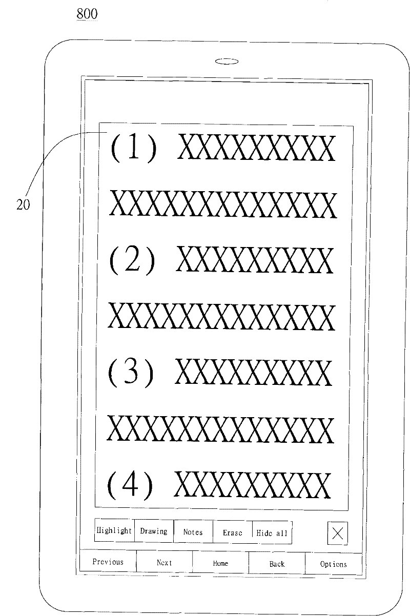 Electronic book and note display method thereof