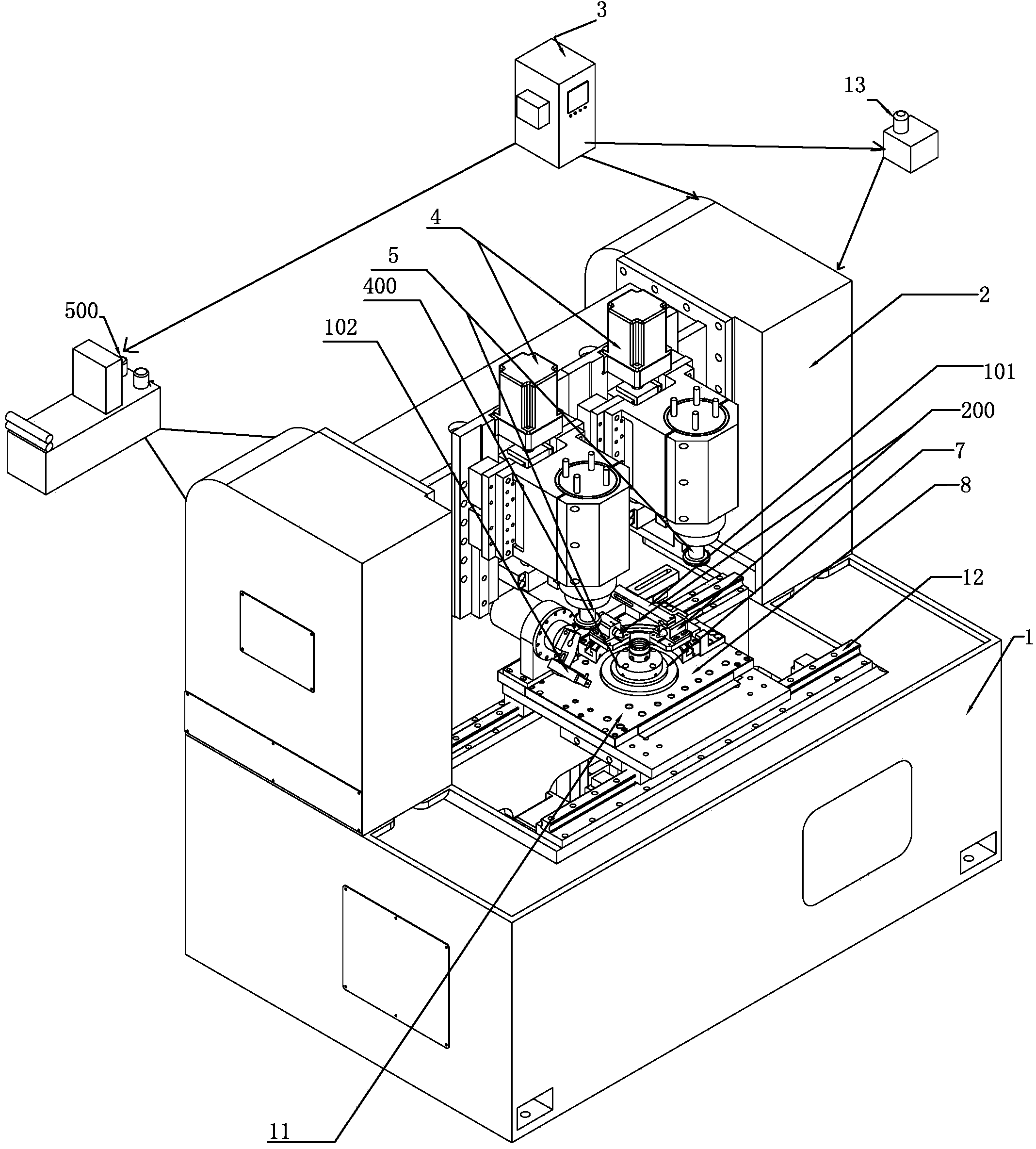 Universal grinding machine special for nuclear power bearing inner race machining