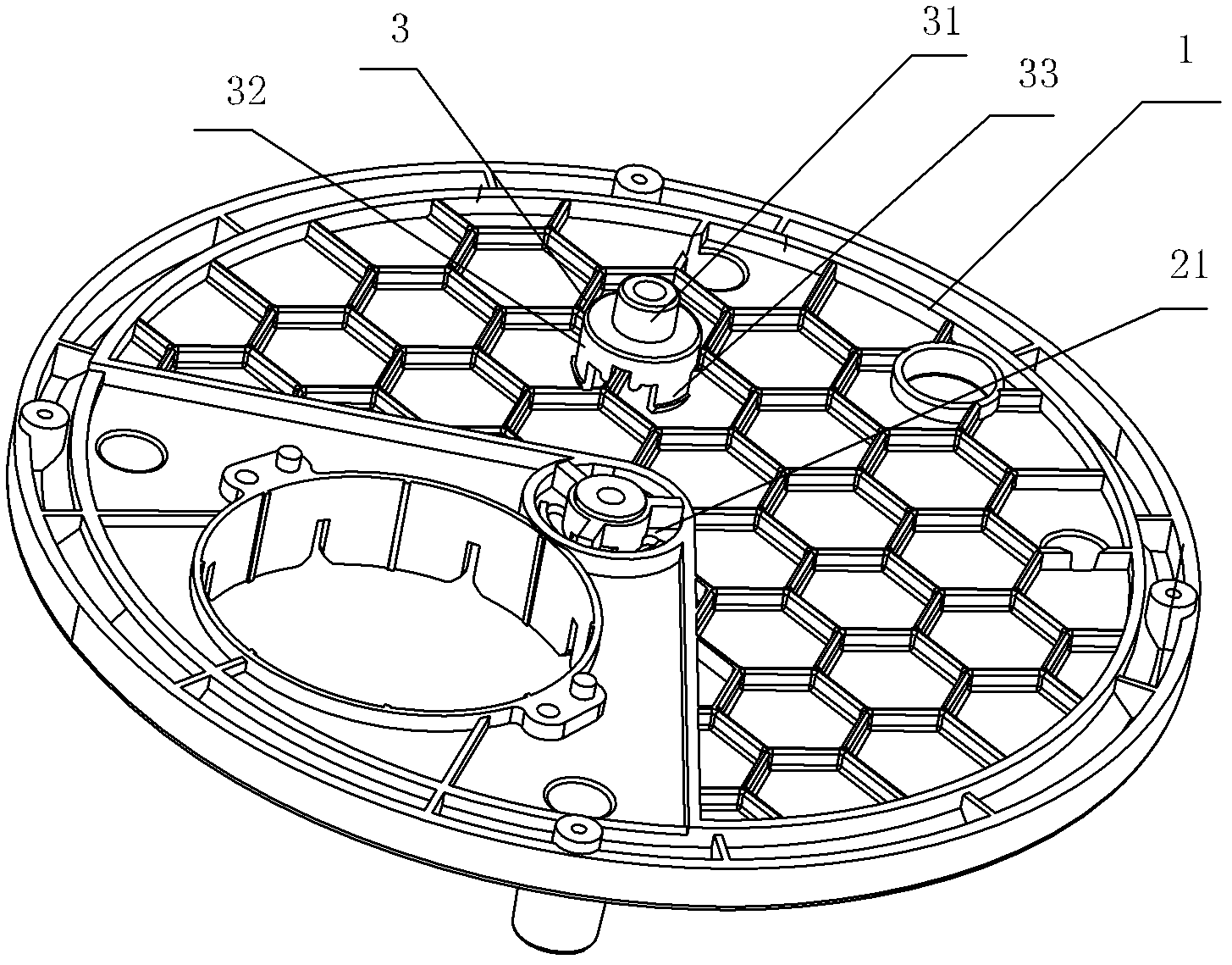 Base component of bladeless fan