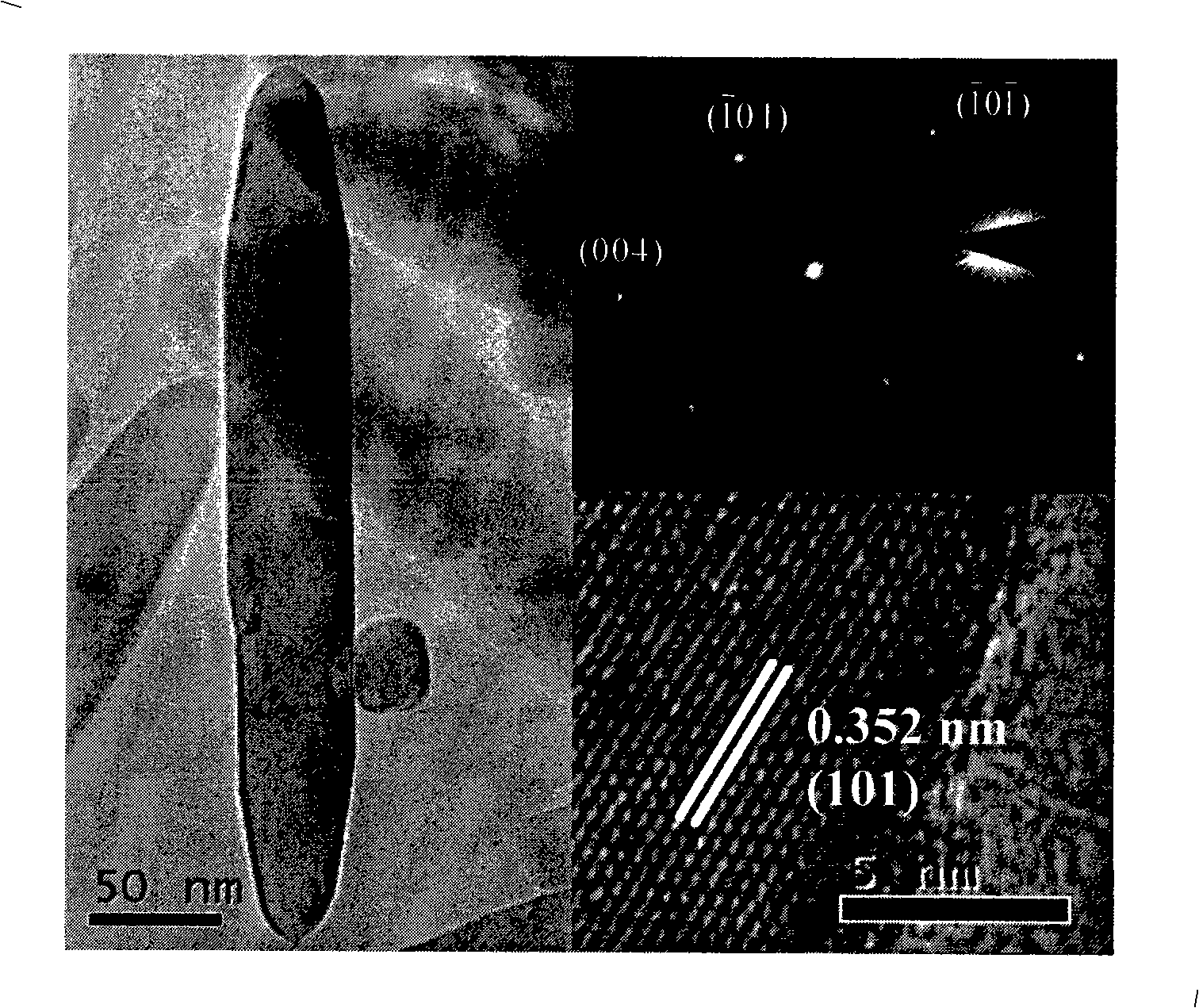 Method for controllable synthesis of pure phase anatase, red schorl, brookite titania nanorod