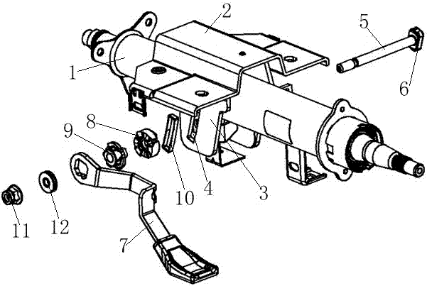 A steering column angle adjustment mechanism