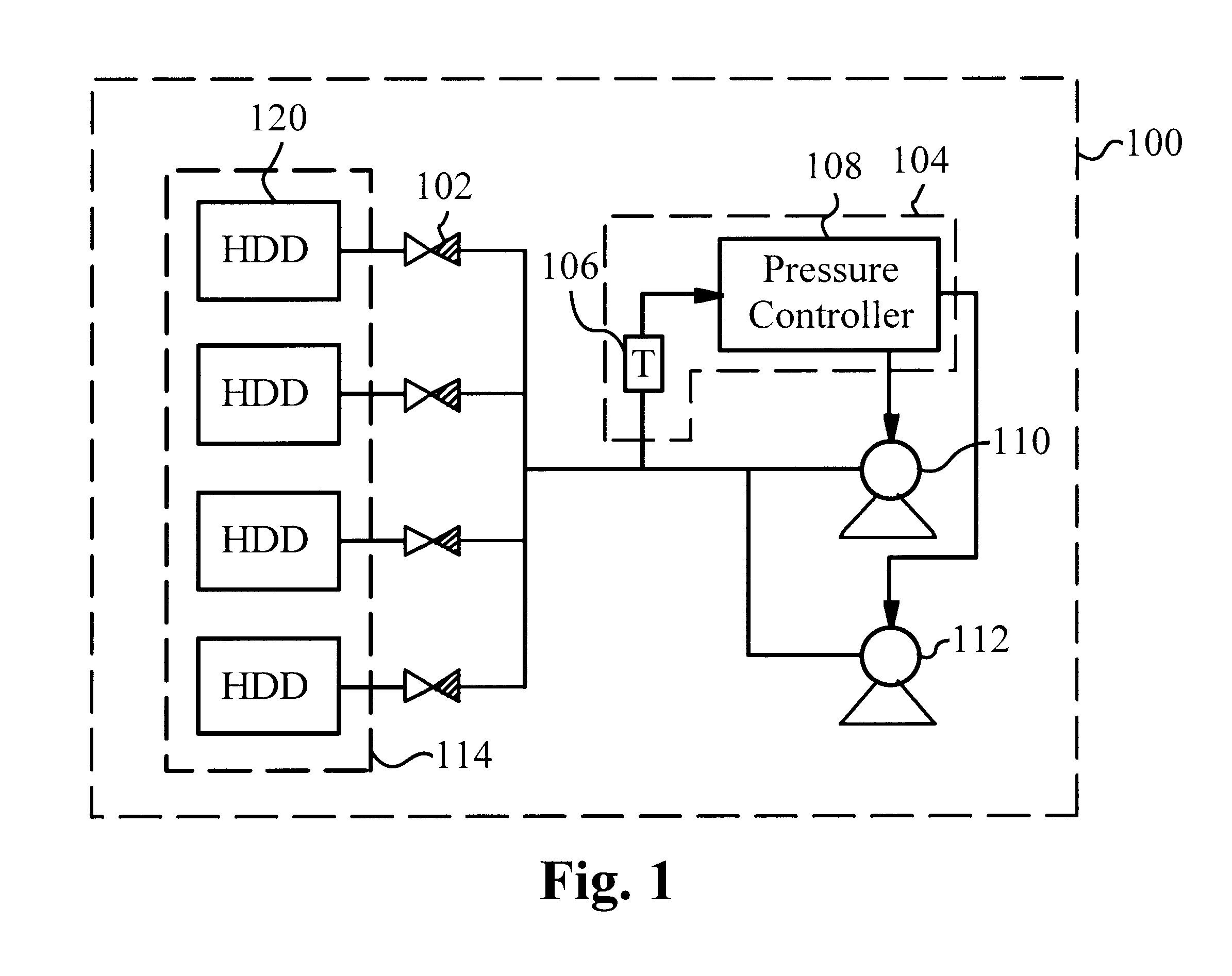 Disk array system with internal environmental controls